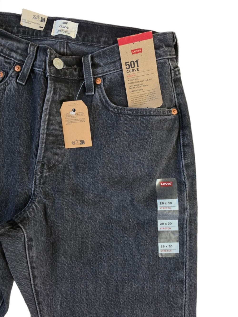 NWT Levi's 501 Curve High-Rise Straight-Leg Jeans, Size 28 × 30 - Picture 5 of 10